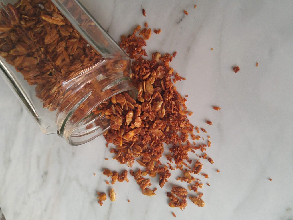 Homemade Granola Recipe Step Six: Allow to cool completely. Seal in a airtight container for up to 2 weeks.