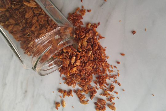 Homemade Granola Recipe Step Six: Allow to cool completely. Seal in a airtight container for up to 2 weeks.
